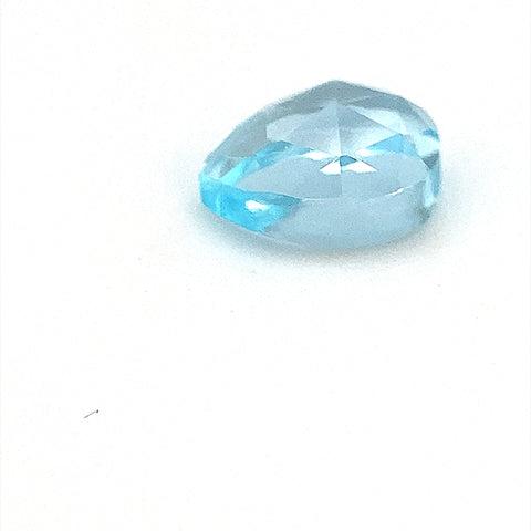 Blue Topaz pear rose cut cabochon - 8x6 mm