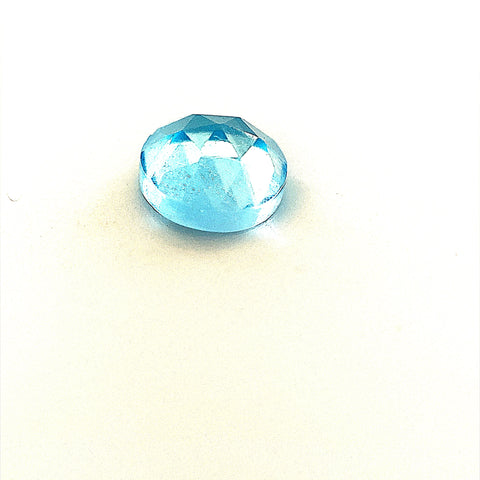 Blue topaz round rose cut cabochon - 5mm (Swiss)