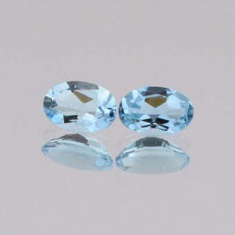 Aquamarine oval shape - 7 x 4 mm
