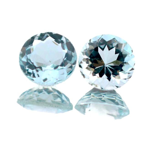 natural aquamarine round cut 5mm gemstone