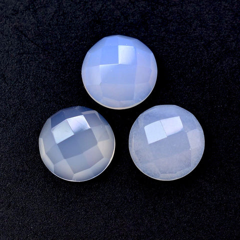 natural chalcedony round checkerboard cabochon 8mm gemstone