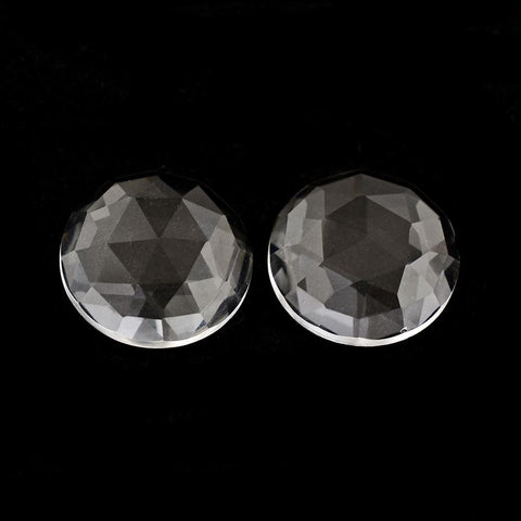 Crystal quartz round checkerboard cabochon loose gemstone 6mm 