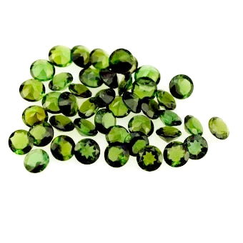 natural green tourmaline round cut 3mm gemstone