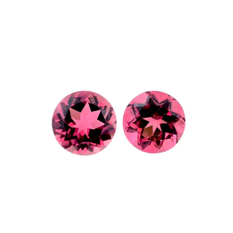 Pink tourmaline round cut 5mm gemstone 