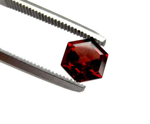 garnet red hexagon step-cut 4mm natural gemstone