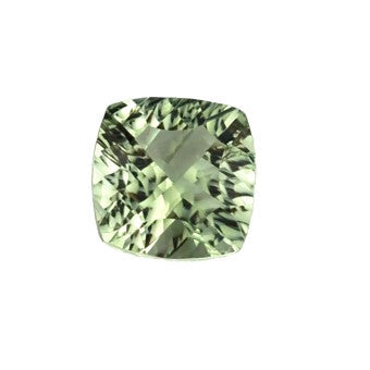 Green Amethyst - cushion shape with a beautiful checker cut in the back - Prasiolite - 12 mm