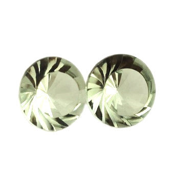 green amethyst round whirl cut 12mm natural gemstone