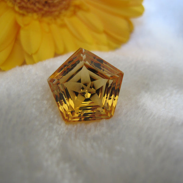 Citrine Quartz discount Pentagon Shape Faceted Gemstones - Loose Gemstones,Semi Precious Gemstones, 5.45 CT 13x13x7.50MM, Citrine Pentagon For Ring