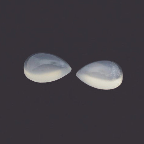 Natural white moonstone pear cut cabochon 14x10mm gemstone
