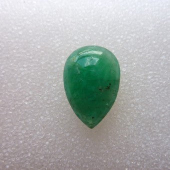 Emerald cabochon - pear shape - 14 x 10 mm