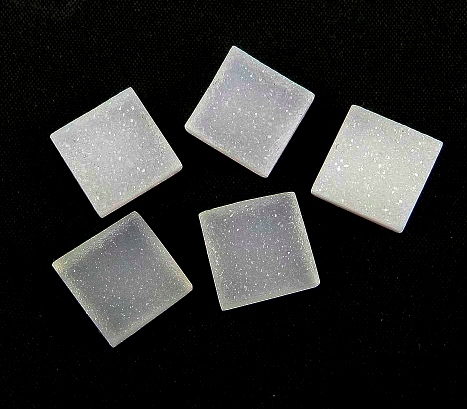 drusy square cut 12mm white loose gemstone