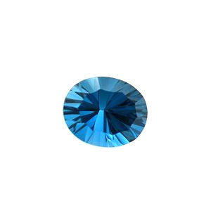 Blue Topaz oval concave cut - 11 x 9 mm