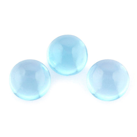 swiss blue topaz round cut cabochon 2.5mm gemstone