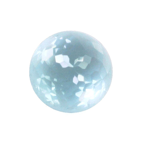 Natural sky blue topaz round flower-cut cabochon 5mm gemstone