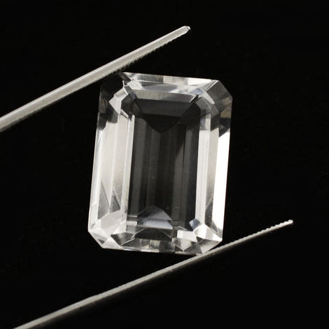 crystal quartz octagon emerald cut 14x10mm gemstone