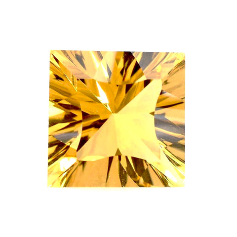 citrine golden square princess concave cut 10mm gemstone