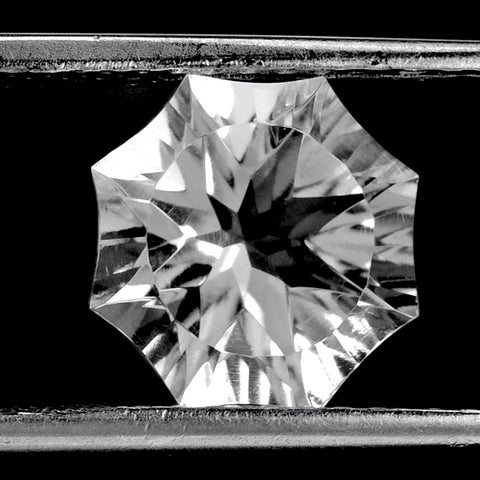 crystal quartz round flower concave cut 10mm gemstone