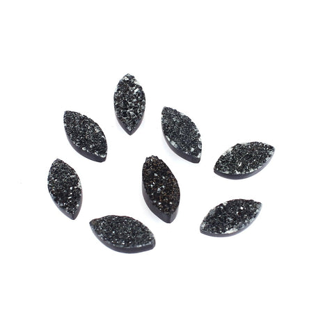 Black druzy marquise cut 8x4mm loose gemstone
