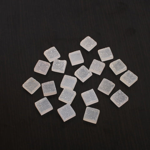 Druzy square cut - 6mm (white)