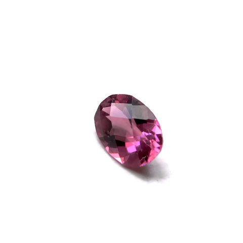 Pink tourmaline oval checkerboard cut 6x4mm gemstone