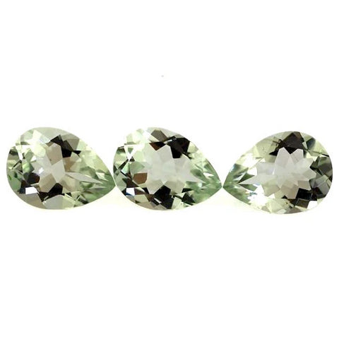 natural green amethyst or prasiolite pear shape 10x7mm gemstone