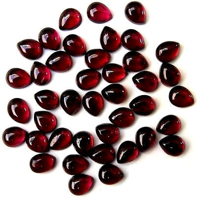 Natural garnet pear cabochon cut 7x5mm loose gem Gemstones Brazil