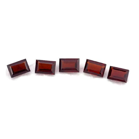 garnet red baguette cut 6x4mm loose gemstone 