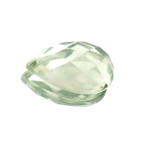 green amethyst prasiolite pear checkerboard cabochon 12x8mm gemstone