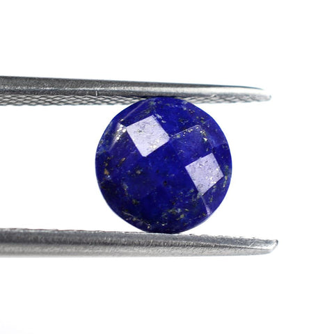natural lapis lazuli round briolette cut 8mm checkerboard gemstone