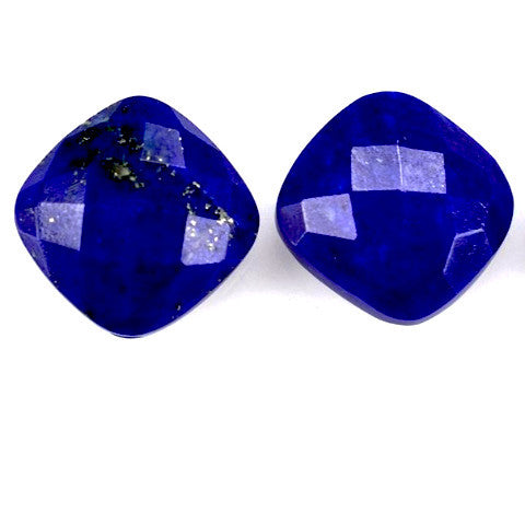 Natural lapis lazuli cushion cut briolette cabochon checkerboard 8mm