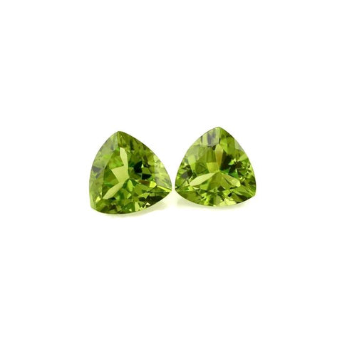 peridot green trillion cut 9mm loose gemstone