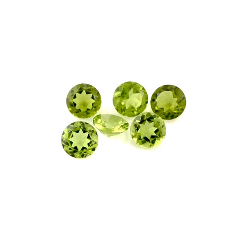 peridot green round cut 5mm loose gemstone