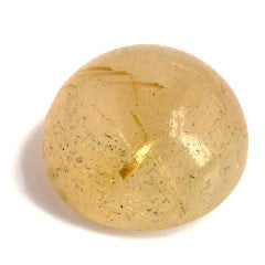 Natural golden rutile quartz round cut cabochon 14mm gem