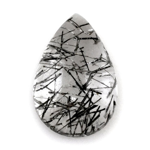rutile quartz black pear cut 9x6mm natural gemstone