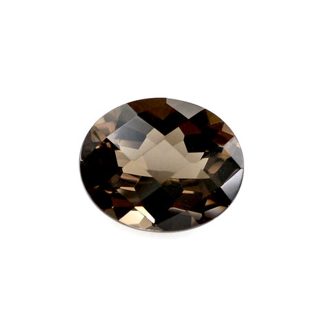 smoky quartz brown oval cut checkerboard 14x12mm loose gemstone