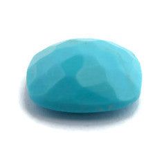Turquoise square cushion checkerboard cabochon 14mm gem
