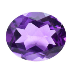 Natural purple oval cut amethyst loose gemstone, 10x8mm dimensions, vibrant color