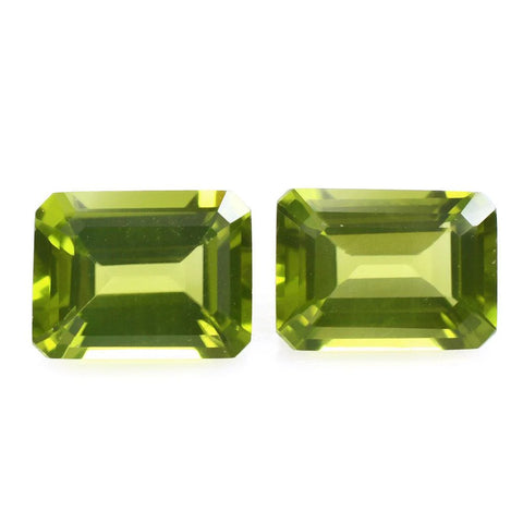 7x5mm octagon cut Peridot loose gemstone with olive-green hues