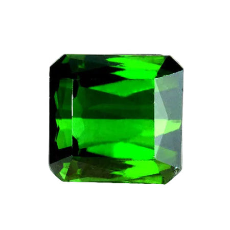 A bright green octagon faceted tourmaline eye-clean 6mm