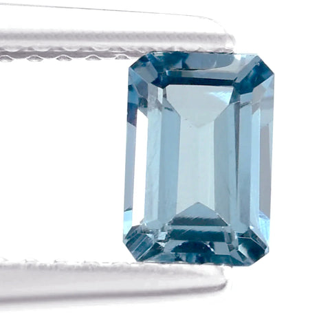 aquamarine dark octagon cut 8x6mm loose gemstone