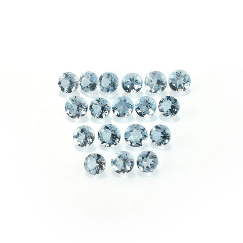 Natural 2.5mm aquamarine round cut loose gemstone