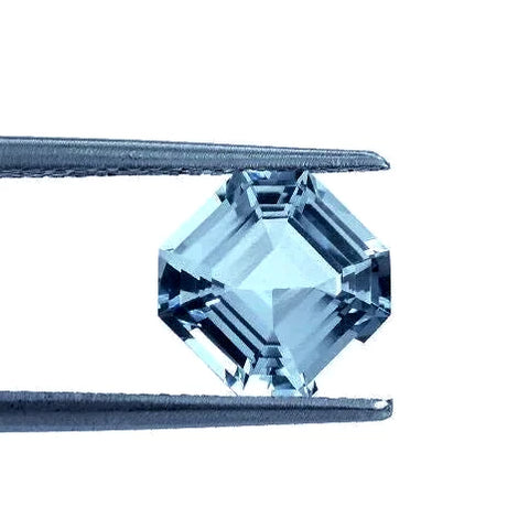 Natural aquamarine asscher cut 6mm AAAA dark loose gemstone
