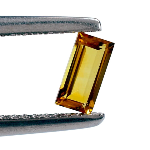 Natural citrine baguette cut gemstone 6x3mm from Brazil