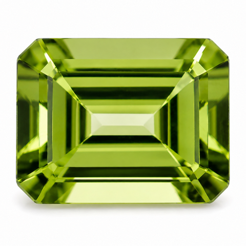 Peridot 9x7mm loose octagon cut natural gemstone
