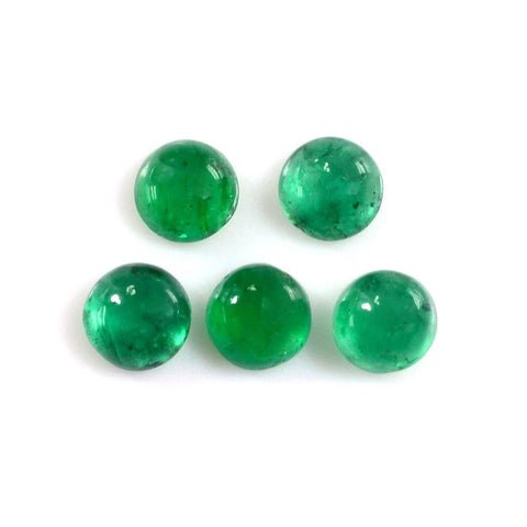 Emerald round cut cabochon 5mm natural loose gemstone
