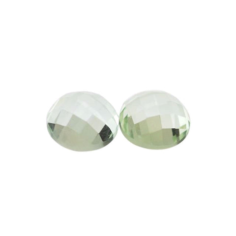 Green Amethyst round cut - 6mm (checkerboard cabochon)