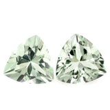 Natural 8mm green amethyst trillion cut gemstone