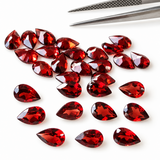 Red faceted teardrop-shaped garnet 7x5mm loose gemstone 