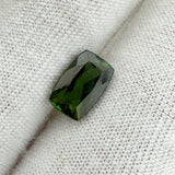 Eye-clean 8.5x5.5mm green tourmaline elongated cushion cut gemstone