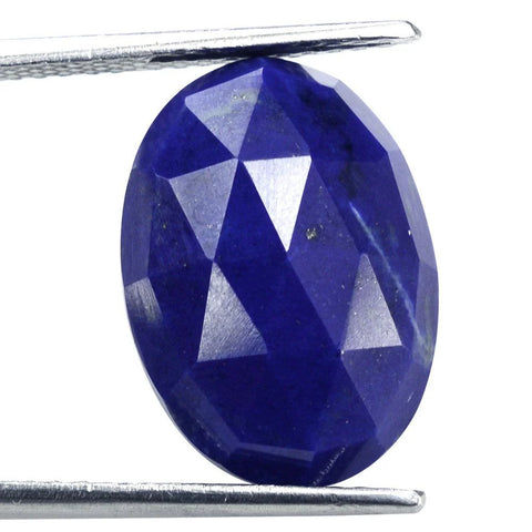 Lapis lazuli oval cut 10x8mm checkerboard loose gemstone
